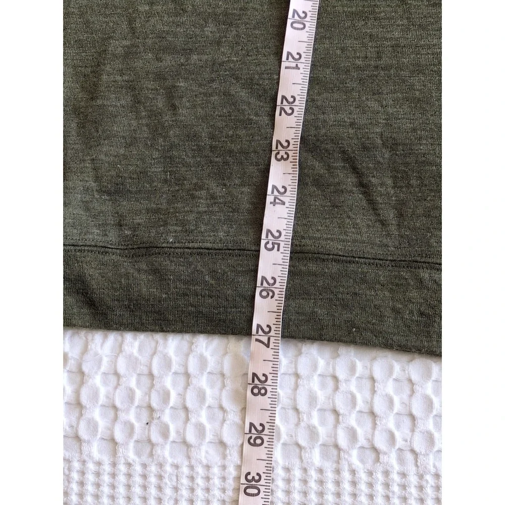 VRST Merino Wool Blend Long Sleeve Shirt Zippered Pocket Green Sz Large Crew